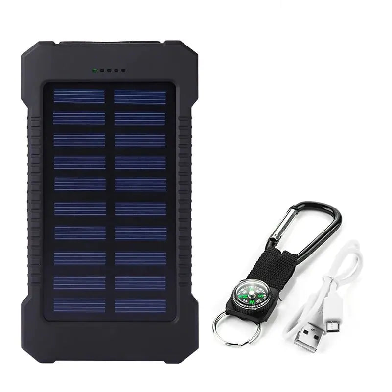 Solar-Powered Adventure Bank: Rugged Power Bank with  LED light and SOS Distress