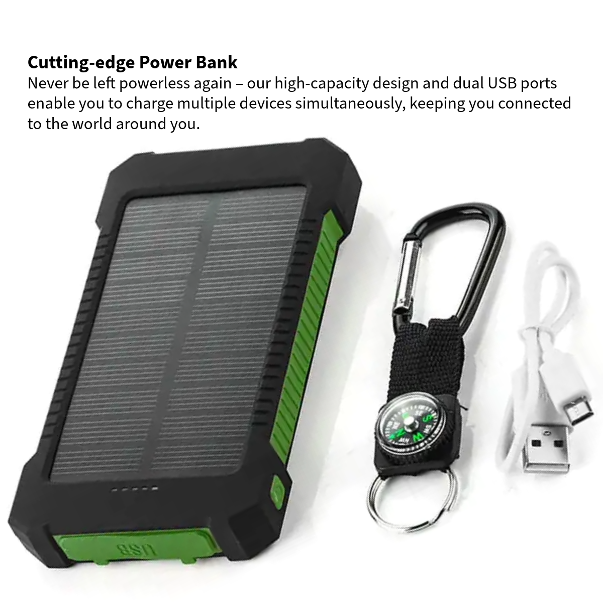 Solar-Powered Survival Bundle: Windproof Arc Lighter & USB Power Bank